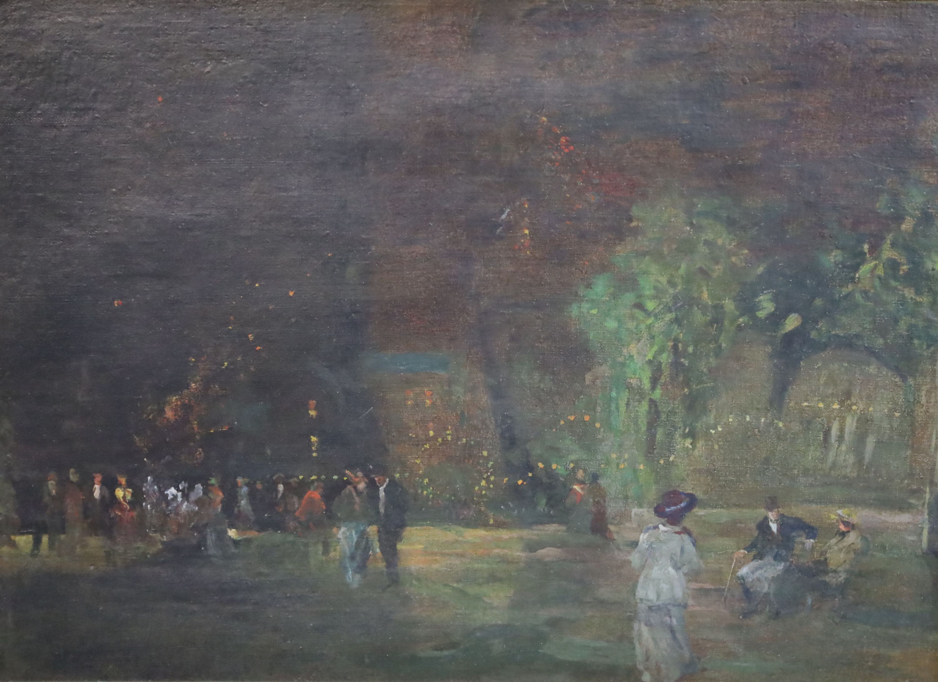 Walter Greaves (1846-1930) Nocturne, Cremorne Gardens 17.25 x 23.5in.